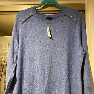 Talbots sweater dress. Blue with gold buttons.  Gorgeous